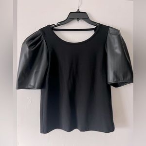 Anthropologie Faux Leather Top